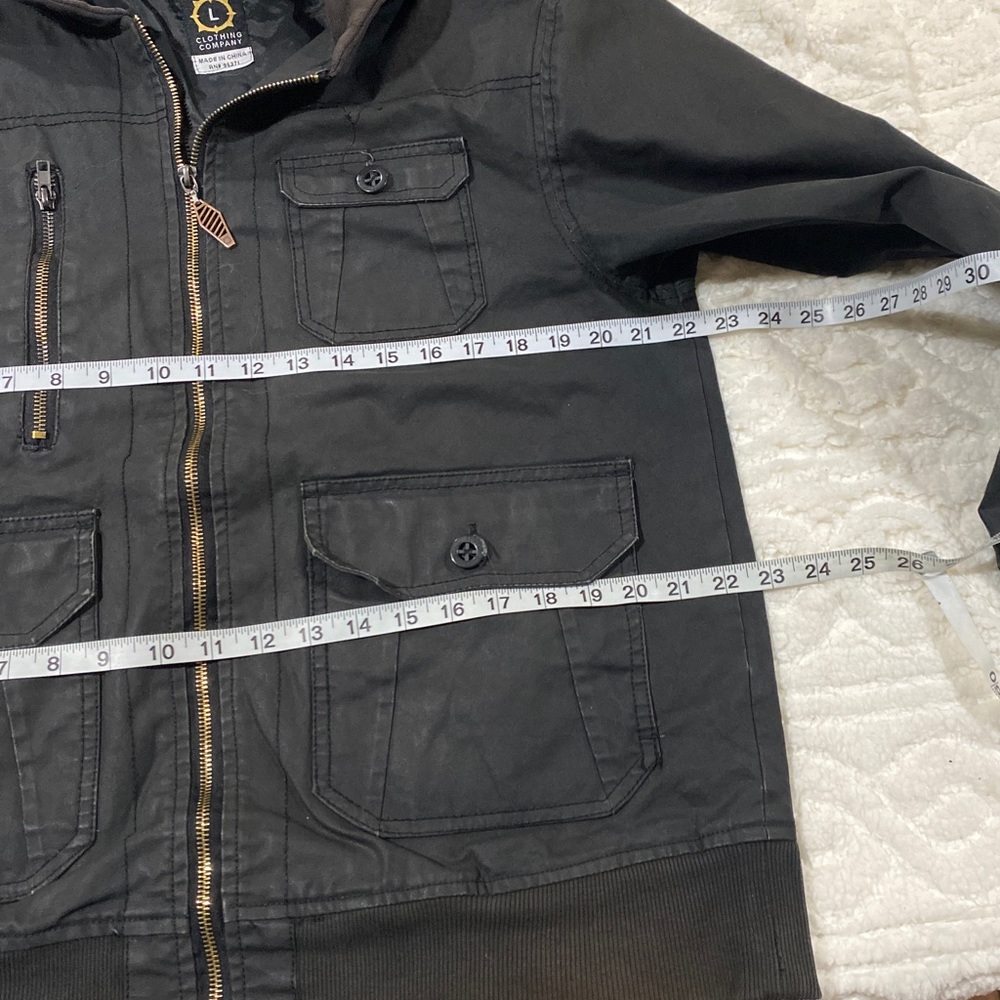 Empyre Surplus Y2K black hooded utility jacket size Large - Picture 9 of 15